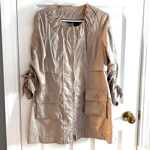 WILLI SMITH Cream, Lightweight Jacket, Coat, Long Sleeve, Pockets, Sz L
